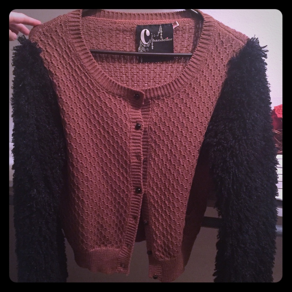 LF Fur Sleeve Sweater